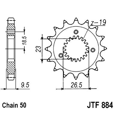 JT SPROCKETS PINION, ATTACK, TRANSMISSION FRONT - Picture 1 of 1