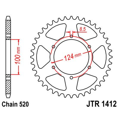 JT SPROCKETS RING, TRANSMISSION, REAR compatible with KAWASAKI KXT TECATE 2 - Picture 1 of 1