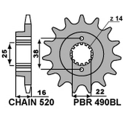 PBR Chain sprocket 520 STANDARD 490BL - Picture 1 of 1
